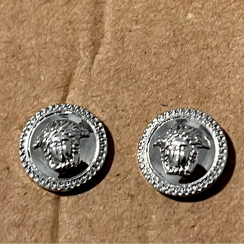 COPY - Silver Versace medusa stud earrings